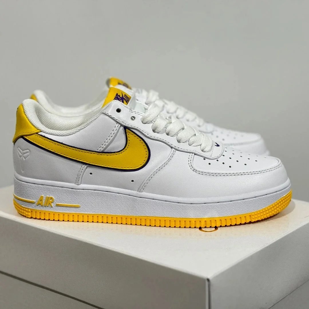 Nike Air Force 1 Low Lakers Edition White Yellow Sneakers - 1