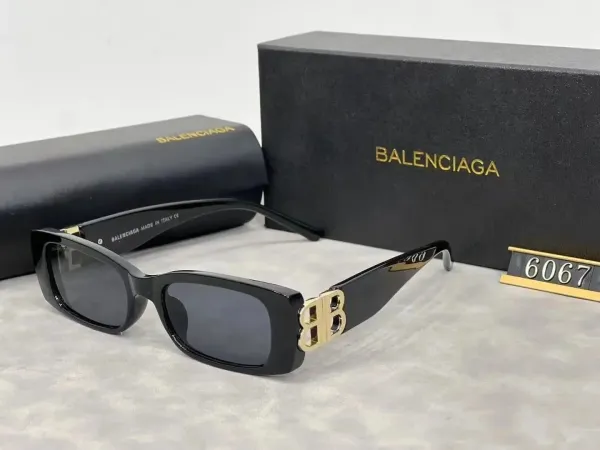 Balenciaga BB Square Sunglasses Black Gold - 1
