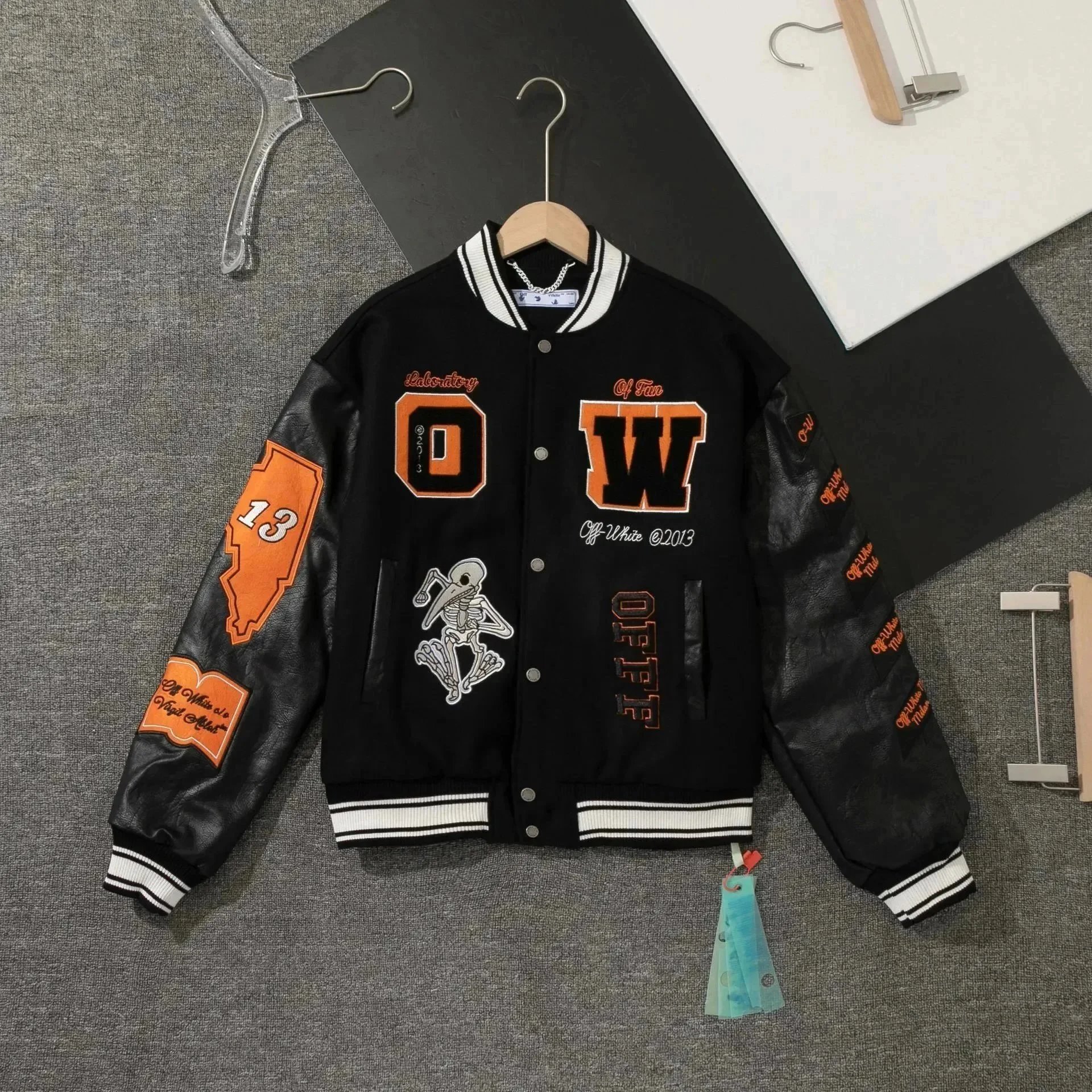 A Bathing Ape varsity Jacket Orange/Black - 9