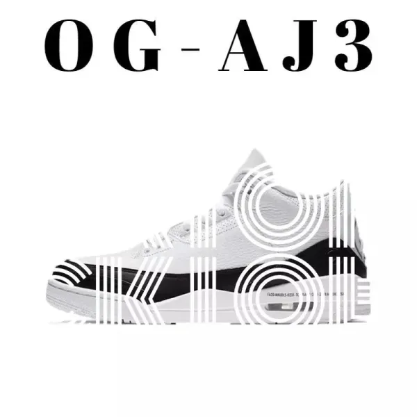 Air Jordan 3 OG White Black Sneakers - 1