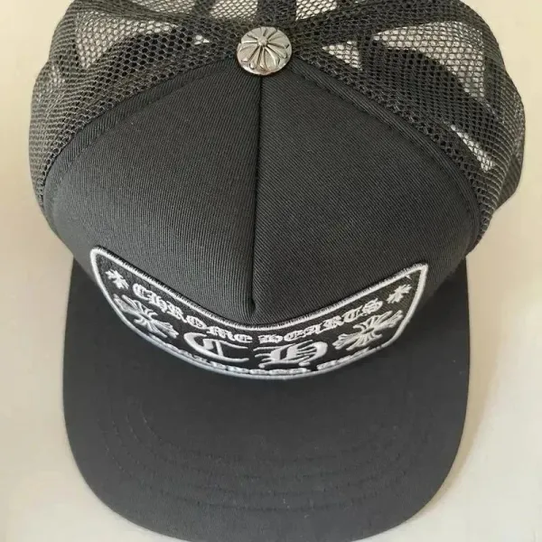 Chrome Hearts Lip Patch Trucker Hat Black/White Baseball Cap - 10