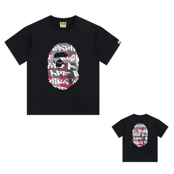 A Bathing Ape Graffiti Ape Head Black T-Shirt - 1
