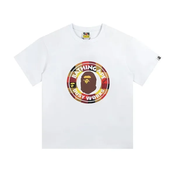 A Bathing Ape Busy Works Circle Logo White T-Shirt - 1