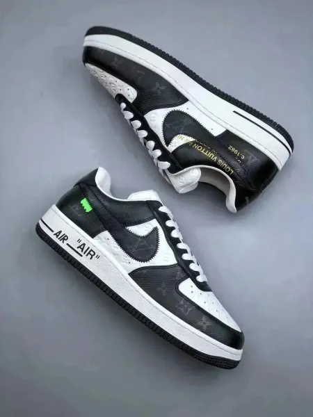 Nike x Off-White Air Force 1 Low Black White Sneakers - 10