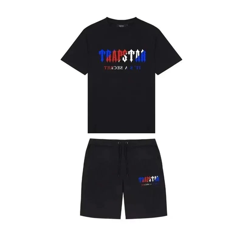 Travstar It's A Secret Graphic T-Shirt and Shorts Set Black - 1