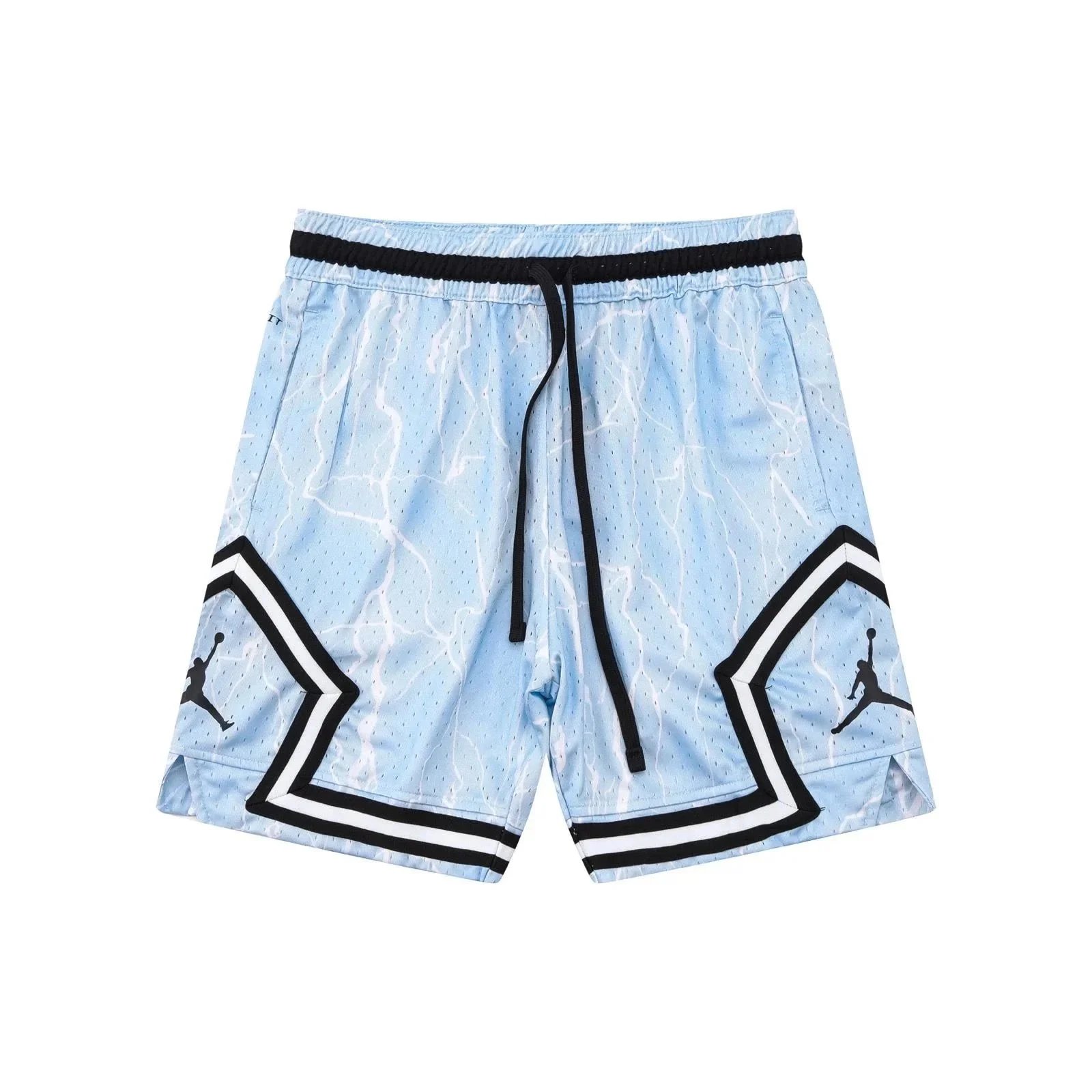Air Jordan Basketball Shorts Turquoise Black Lightning Print Shorts - 3