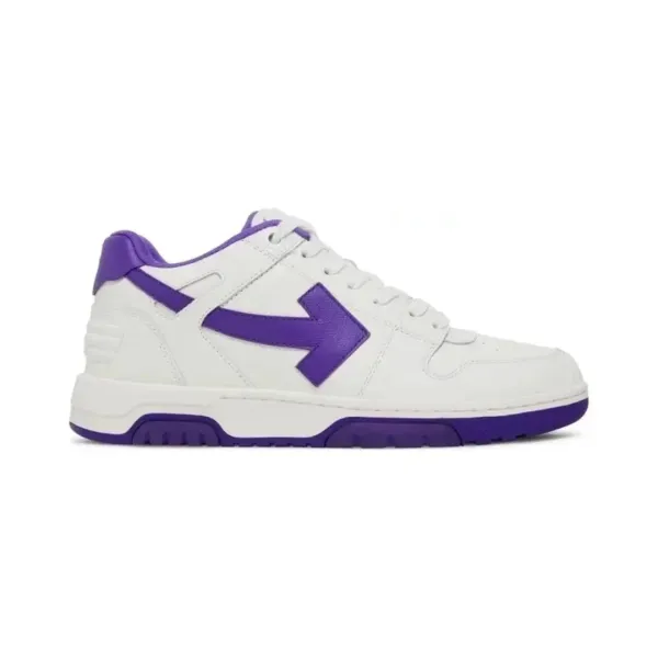 Off-White Arrow Logo Low-Top White and Purple Sneakers - 1