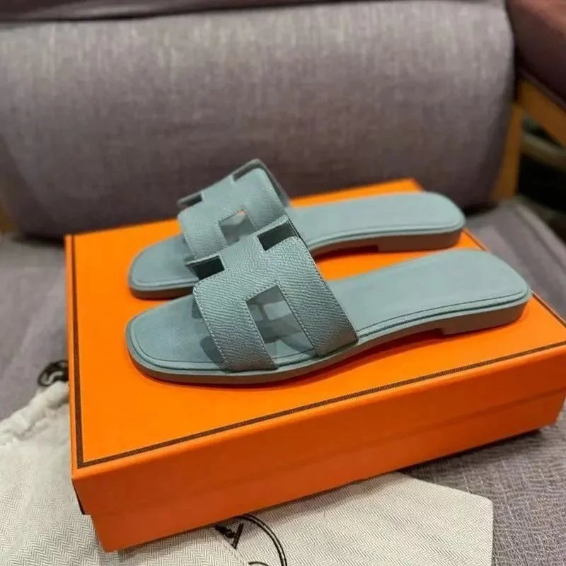 Hermès Oran Sandals Pale Pink Suede Slippers - 3