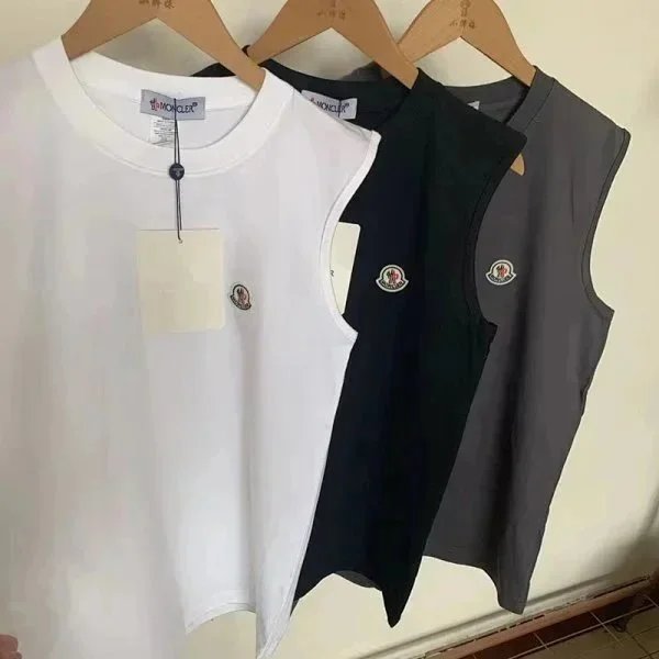 Moncler Polo White with Tricolor Collar and Logo Embroidery - 3