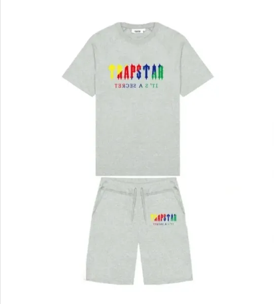 Trapstar Rainbow Logo Heather Gray Casual Set - 1