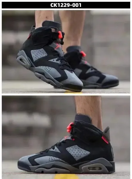 Air Jordan 6 Retro Black Lime Green Sneakers - 8