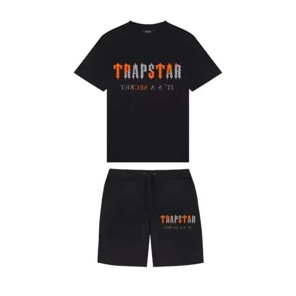 Travstar It's A Secret Graphic T-Shirt and Shorts Set Black - 7
