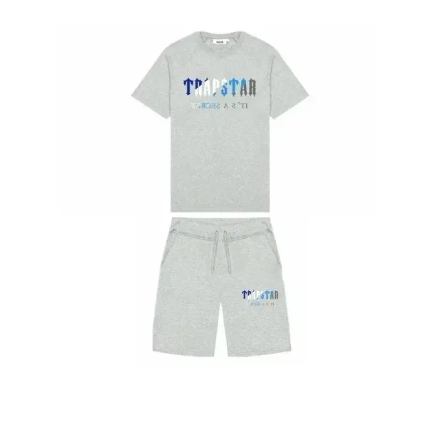 Trapstar It's A Secret Gray Heather T-Shirt and Shorts Set - 1