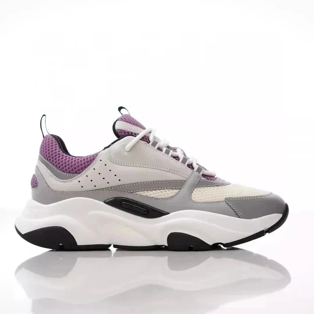 Dior B23 Low Purple Gray White Chunky Sneakers - 1