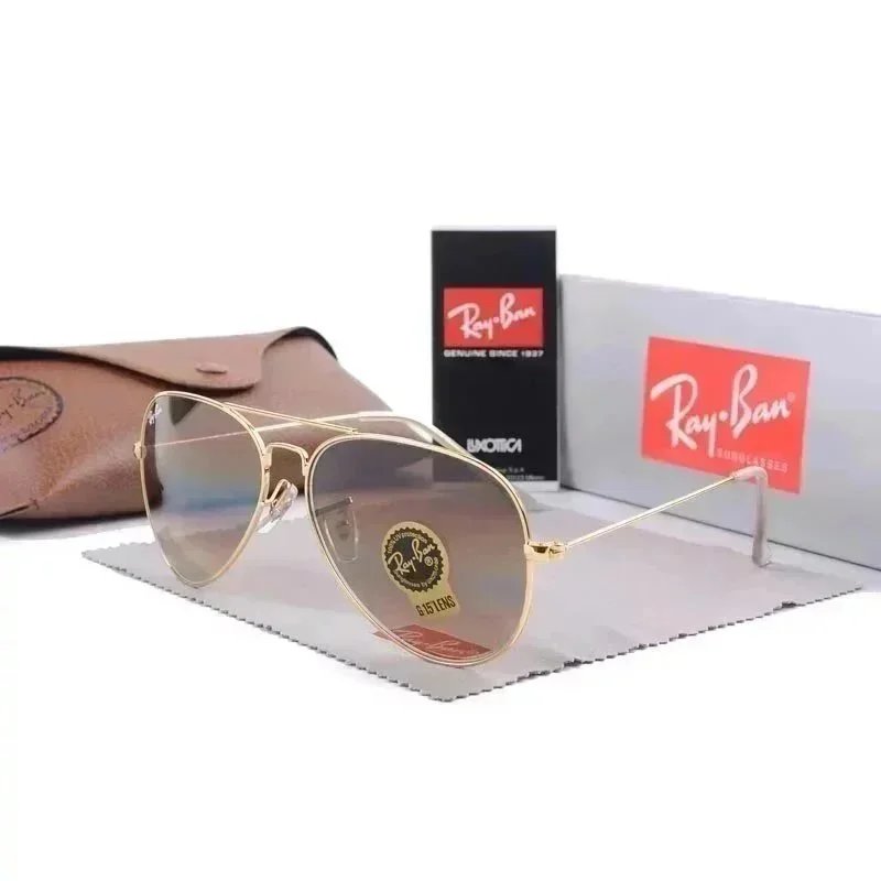 Ray-Ban Aviator G-15 Lens Gold Frame Orange Mirror Sunglasses - 8