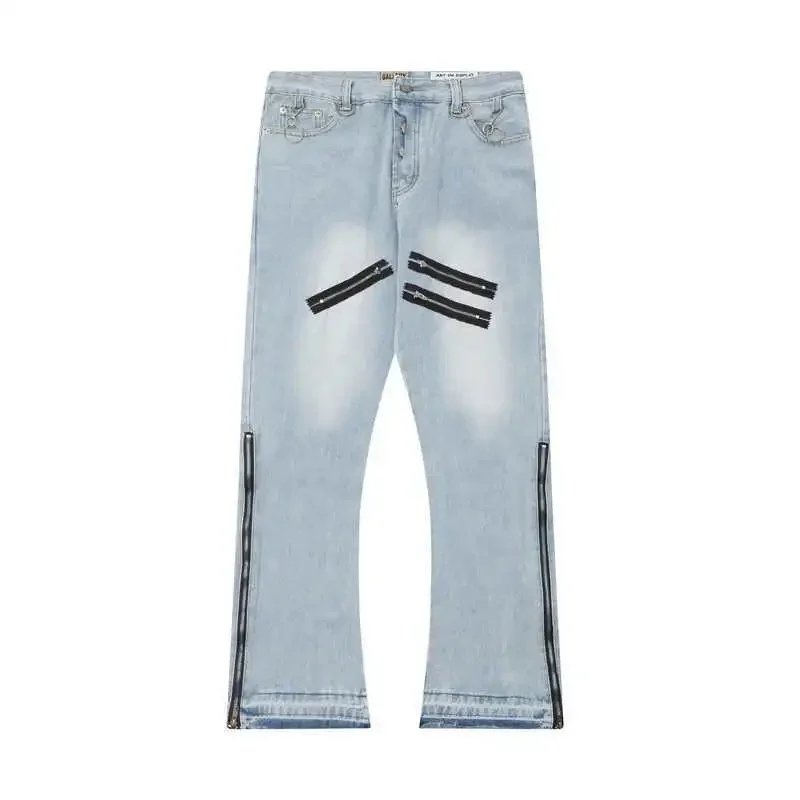 Gallery Dept. Zip Detail Light Wash Flared Jeans