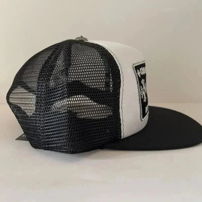 Chrome Hearts Lip Patch Trucker Hat Black/White Baseball Cap - 6