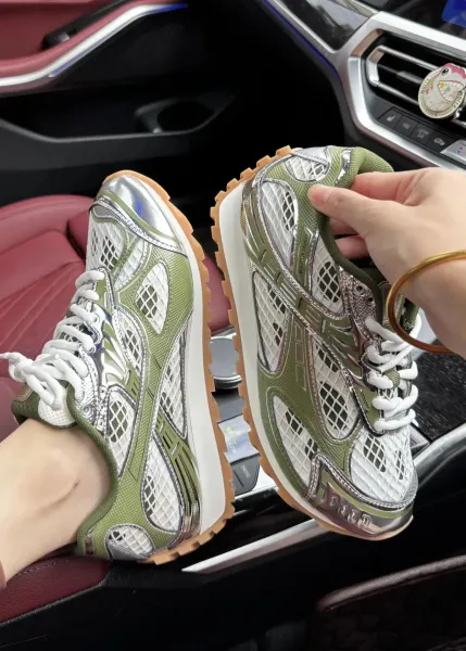 Asics Gel-Lyte III Silver Green Mesh Sneakers - 9
