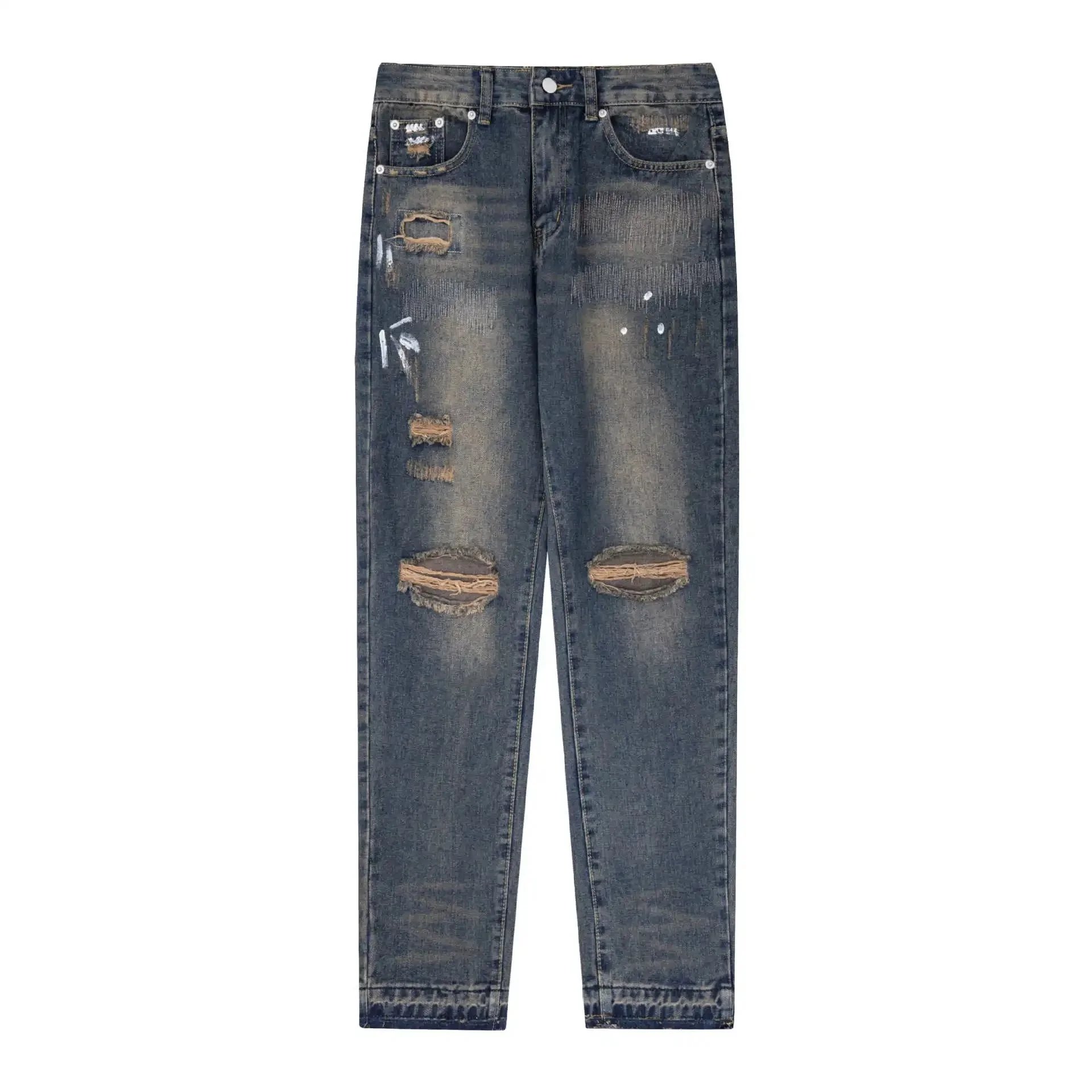Gallery Dept x Saint Tears Leopard Print Embroidered Black Jeans - 4