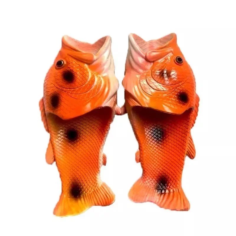 Fish-Shaped Slippers Orange Multicolor Slippers - 1