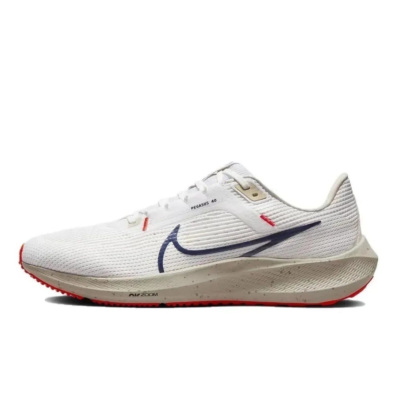 Nike Pegasus 40 White Navy Red Running Shoes - 1