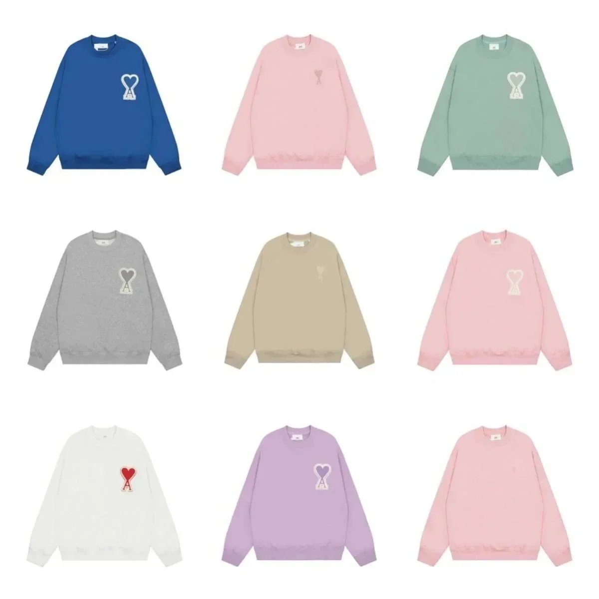 Saint Tears Minimalist Embroidered Heart Sweatshirt White Hoodie - 4