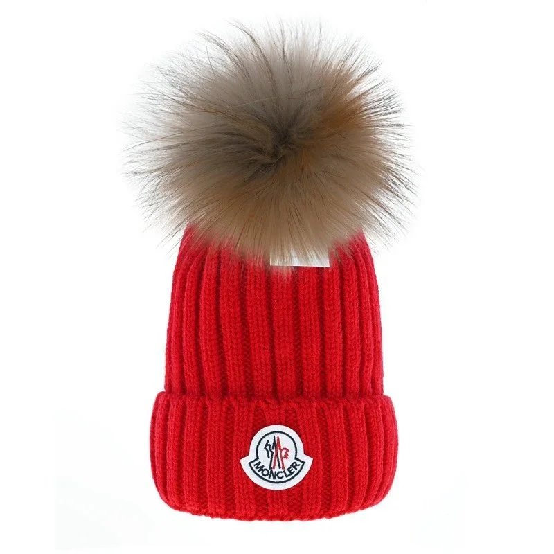 UGG Knit Beanie with Raccoon Fur Pom-Pom Pink Hat - 2