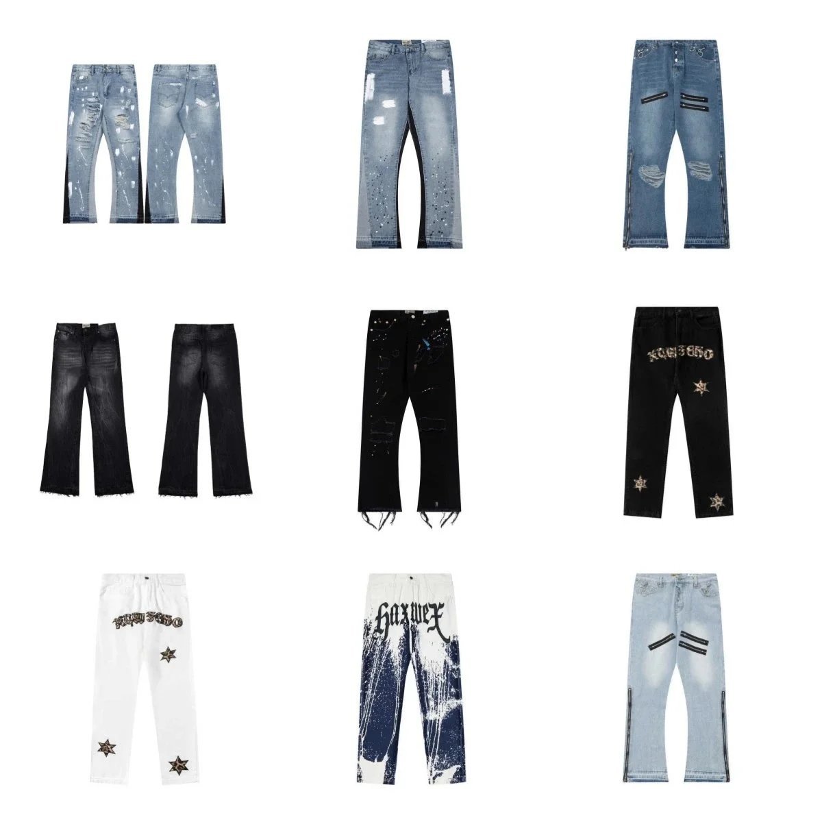 Gallery Dept x Saint Tears Leopard Print Embroidered Black Jeans - 2
