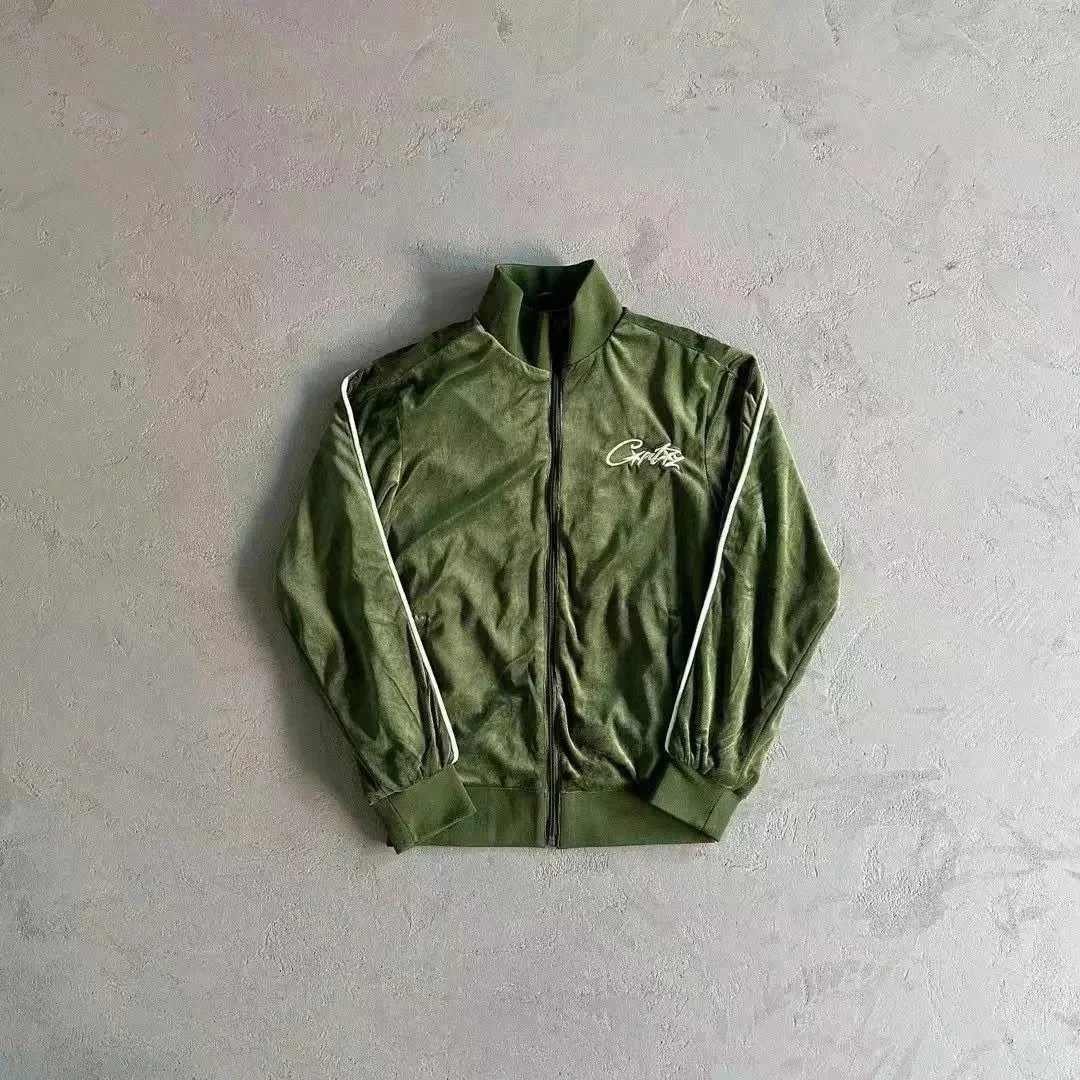 3P Track Jacket Olive Green Outerwear - 7