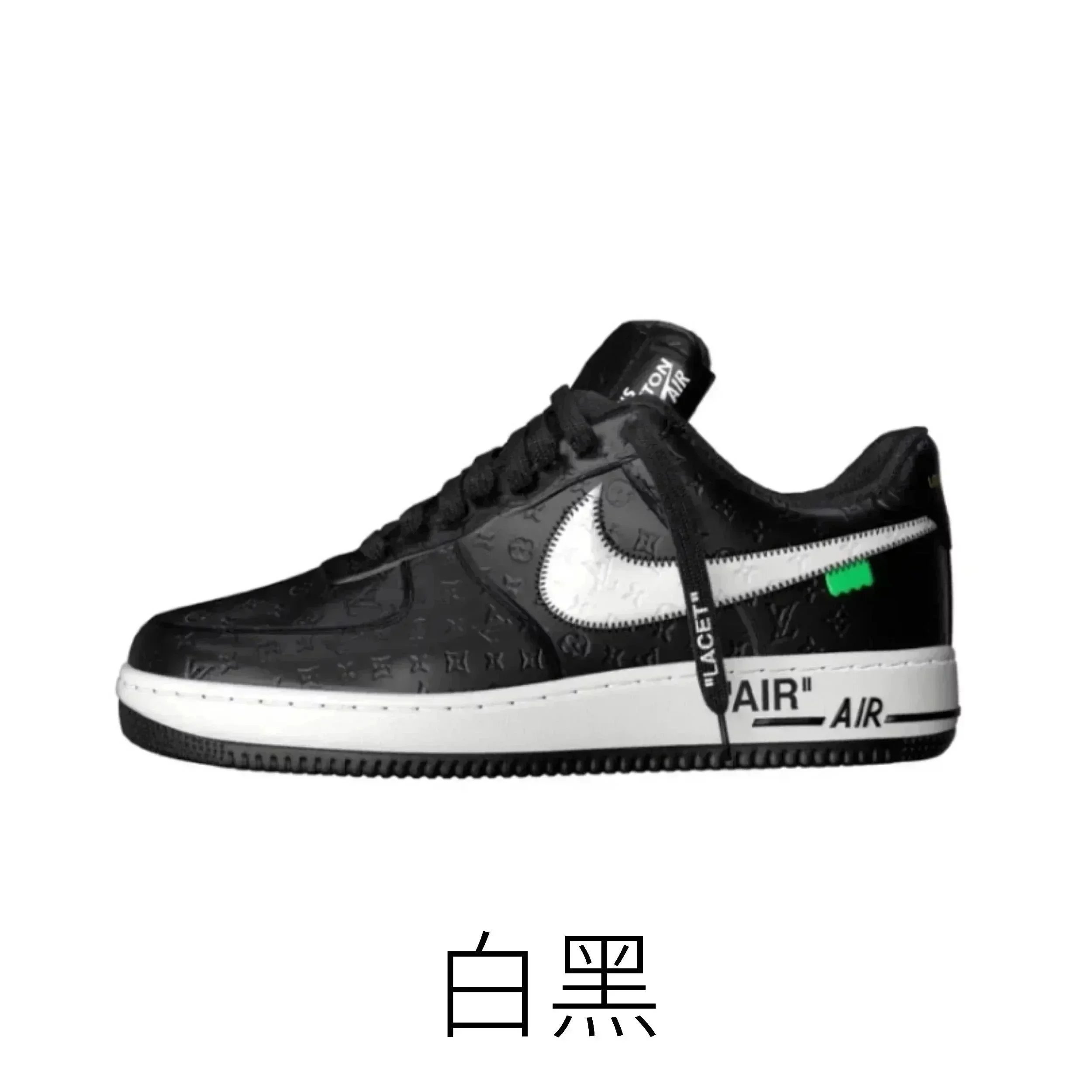 Louis Vuitton x Nike Air Force 1 Low Monogram Black/White Sneakers - 1