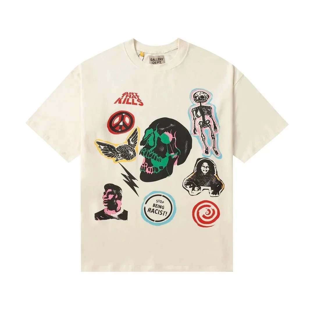 Gallery Dept My Batteries Died! Graphic Print Beige T-Shirt - 6