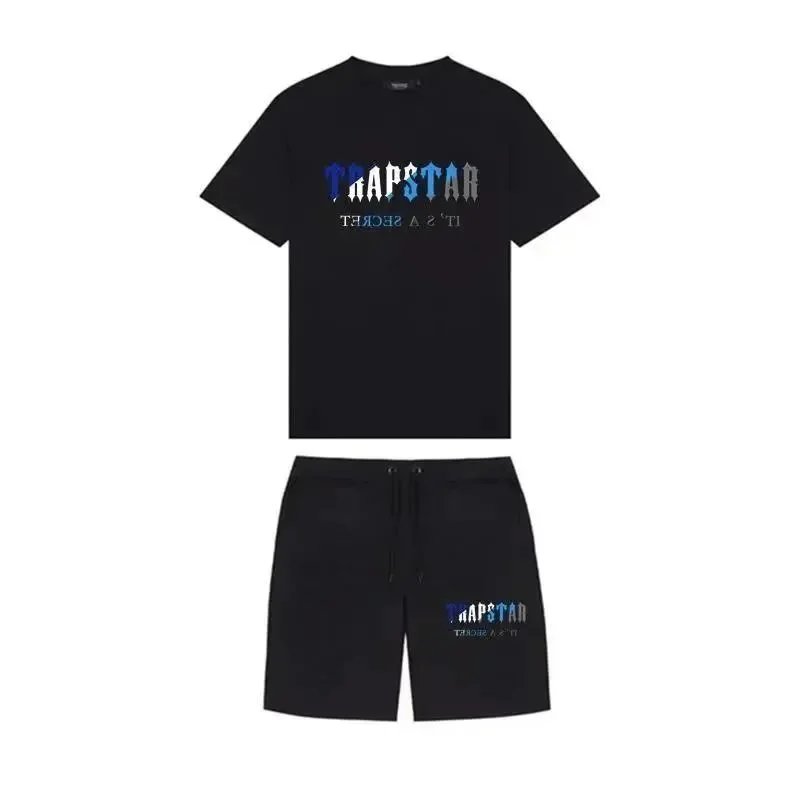 Travstar It's A Secret Graphic T-Shirt and Shorts Set Black - 10