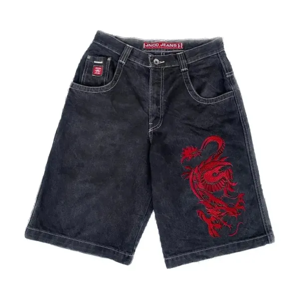 Corteiz Star Embroidered Denim Shorts Light Wash - 8