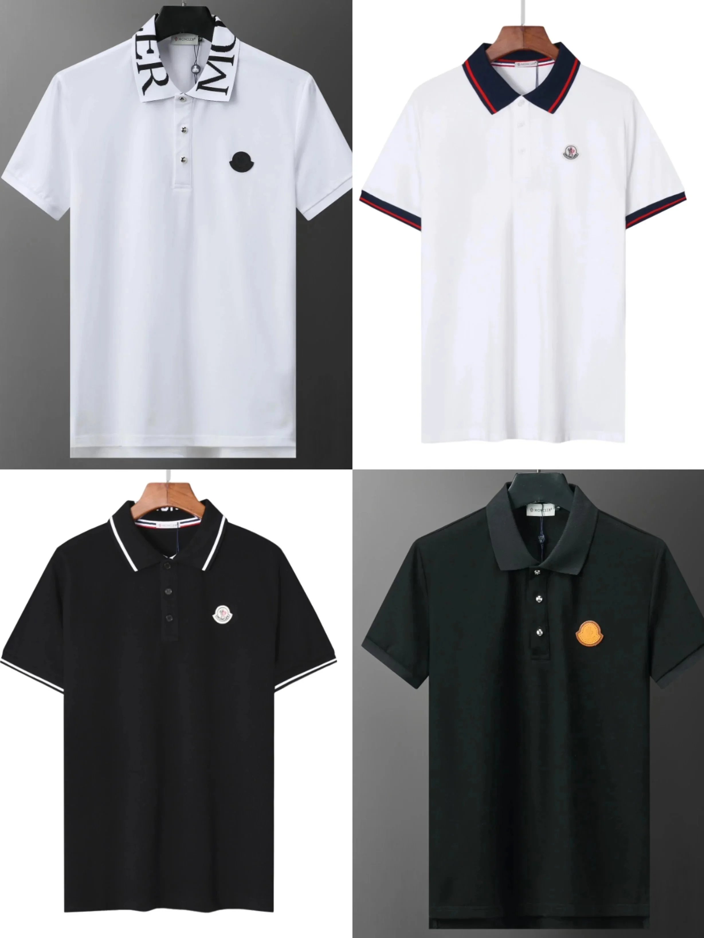 Moncler Logo Collar Polo White - 2
