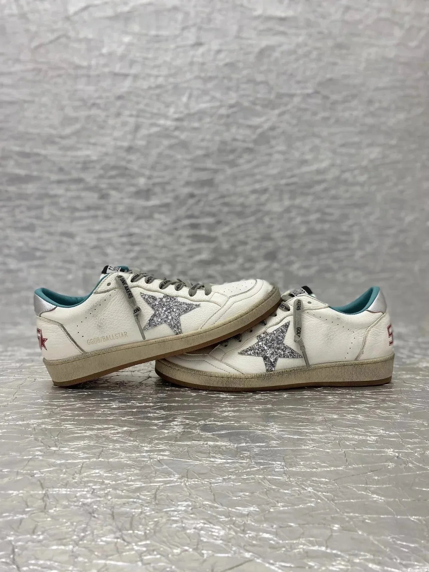 Golden Goose Ballstar White Glitter Star Sneakers - 5