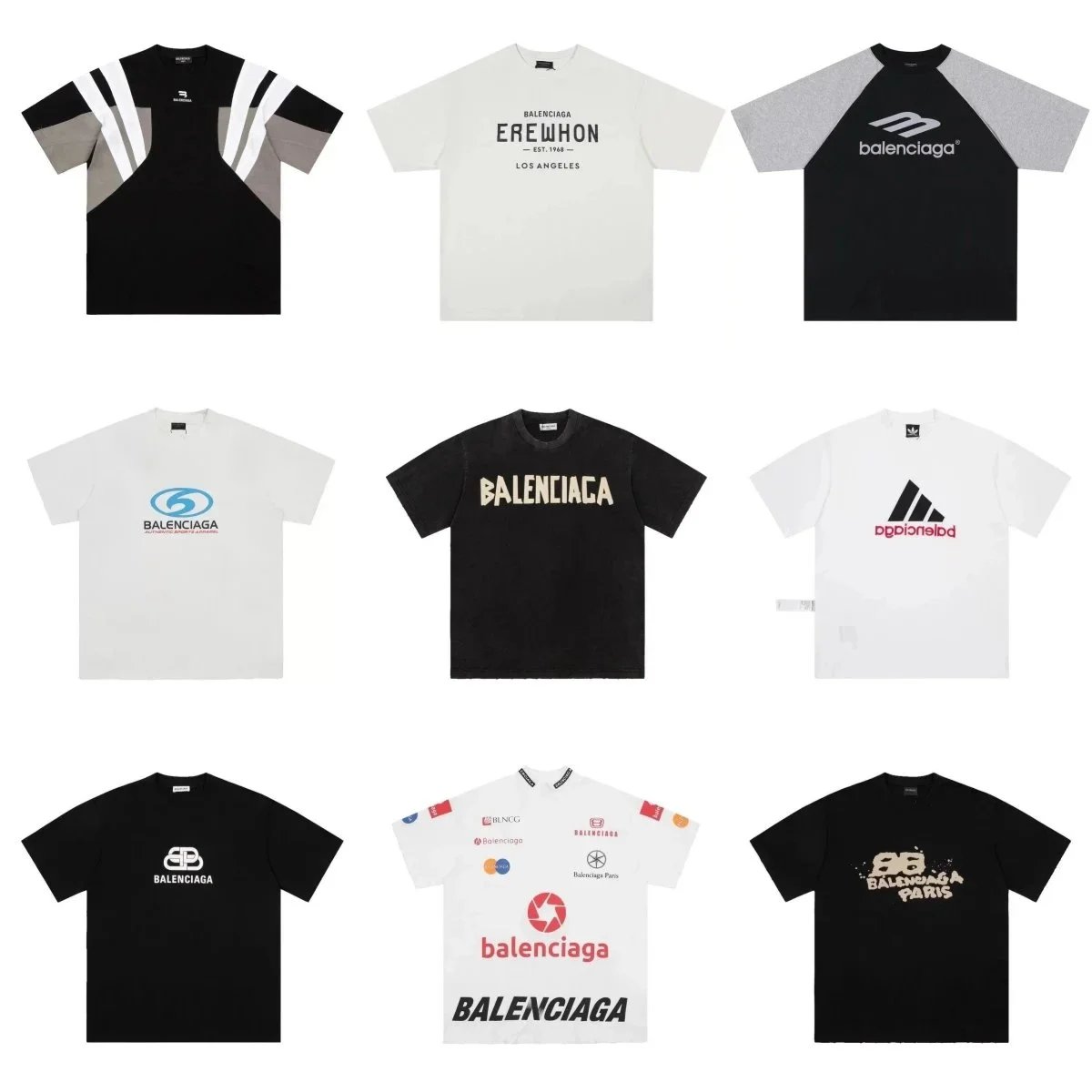 Balenciaga Logo Raglan T-Shirt Black/Gray - 2