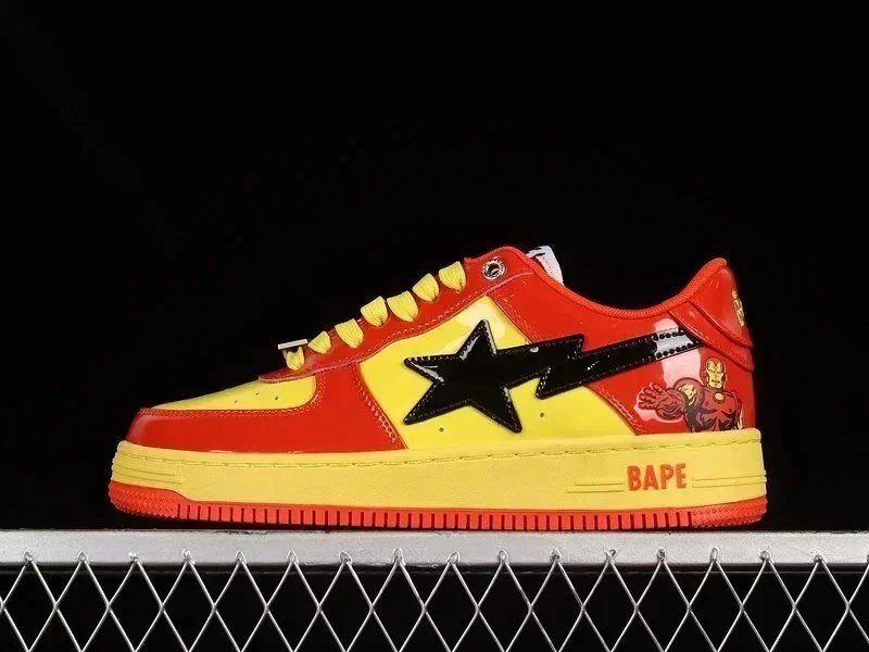 A Bathing Ape Bape Sta Low White Gray Sneakers - 4