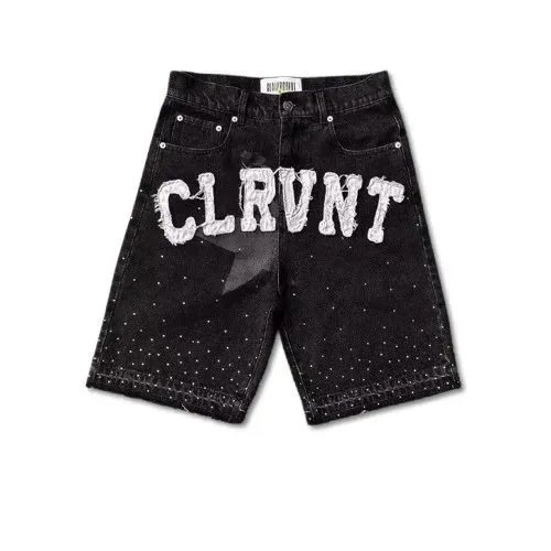 CLRNT Distressed Denim Shorts Black - 1