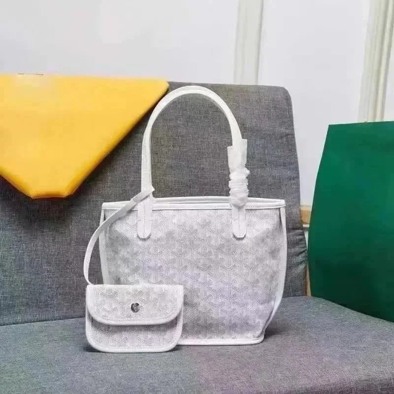 Goyard Saint Louis Tote Bag Gray Canvas with Mini Pouch Set - 6