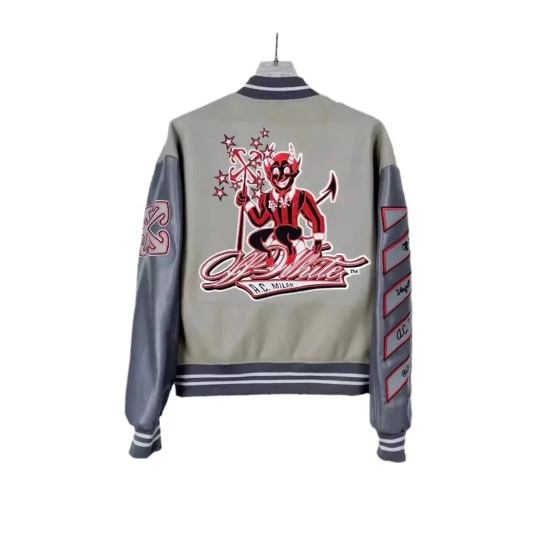 Off-White x ACM Letterman Jacket Beige Outerwear - 6