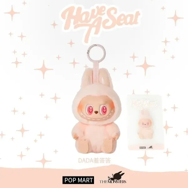 POP MART x The Monsters Have A Seat DADA Plush Keychain Pink - 1