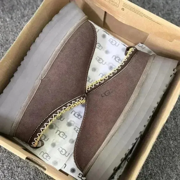 UGG Classic Mini II Brown Suede with Gold Stitching Snow Boots - 1