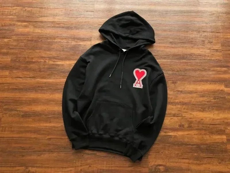 Ami Paris Heart Logo Hoodie Beige Hoodie - 7