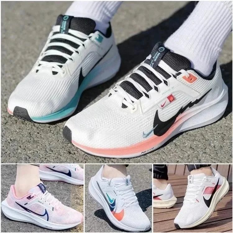 Nike Pegasus 40 White Navy Red Running Shoes - 2