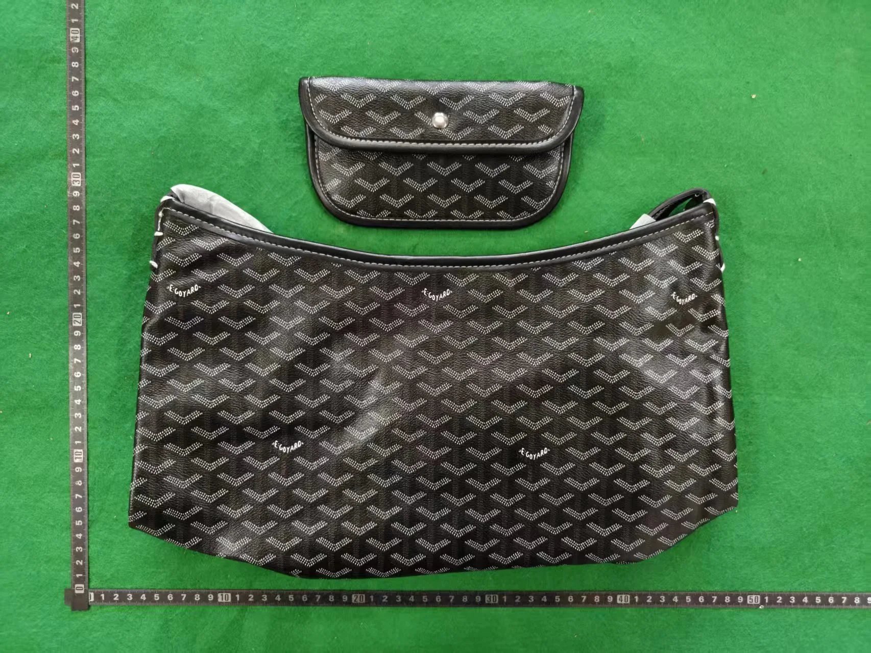 Goyard Saint-Louis PM Black Chevron-Print Clutch and Pouch Set - 1