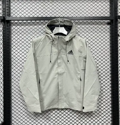 Adidas Windbreaker Light Gray Outerwear - 1