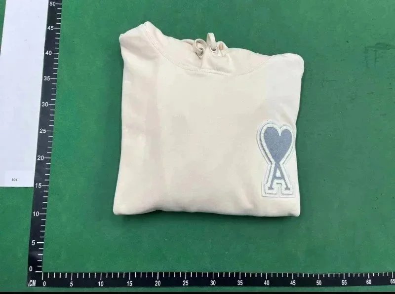 Ami Paris Heart Logo Hoodie Beige Hoodie - 6