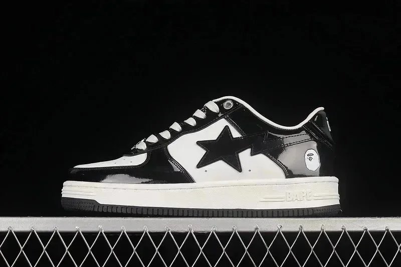 A Bathing Ape Shark Star Low White Sneakers - 4
