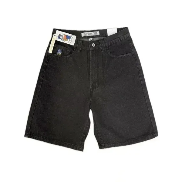 Corteiz Star Embroidered Denim Shorts Light Wash - 4