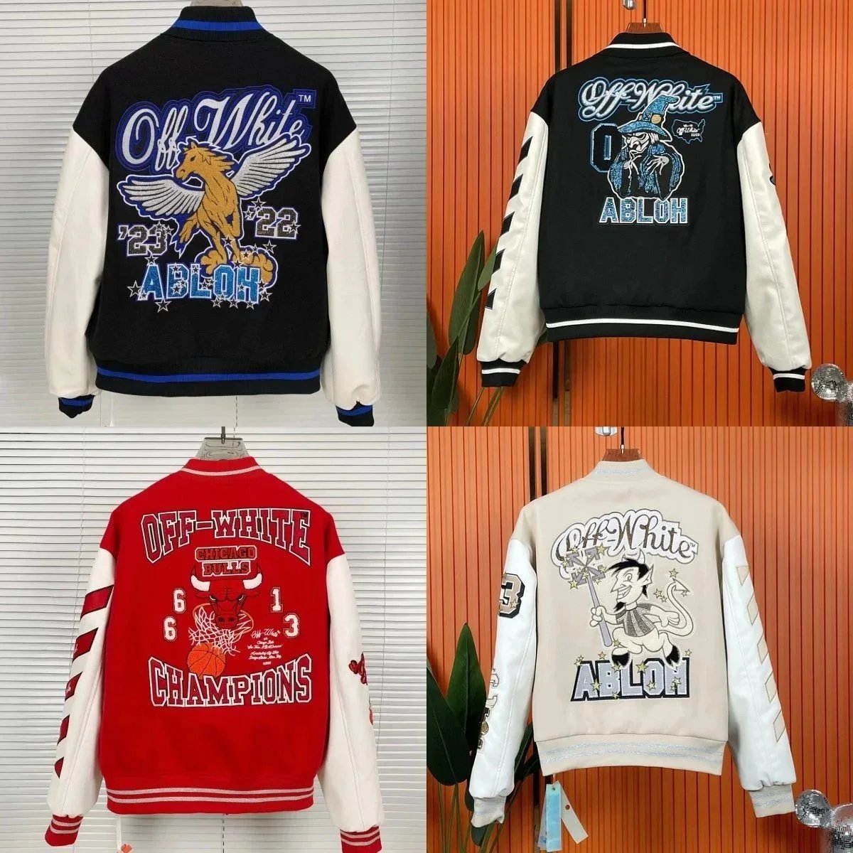 Off-White x ACM Letterman Jacket Beige Outerwear - 2